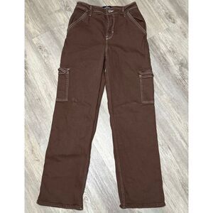 Hollister Dad Jean‎ ultra high rise 3R 26x31 brown carpenter jeans
